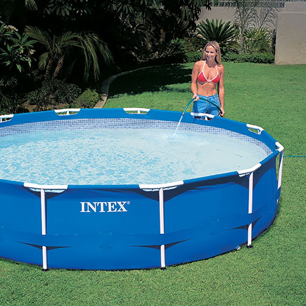 Intex 12' x 30" Round Metal Frame Above Pool, Filter, Cover, & Maintenance Kit - Walmart.com