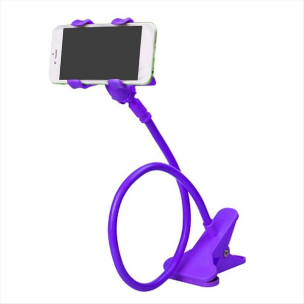 Soporte para Teléfono Móvil Soporte Flexible y Perezoso Clip Ajustable para Teléfono Celular Soporte de Montaje para Escritorio en Cama para el Hogar Soporte para Teléfono Púrpura