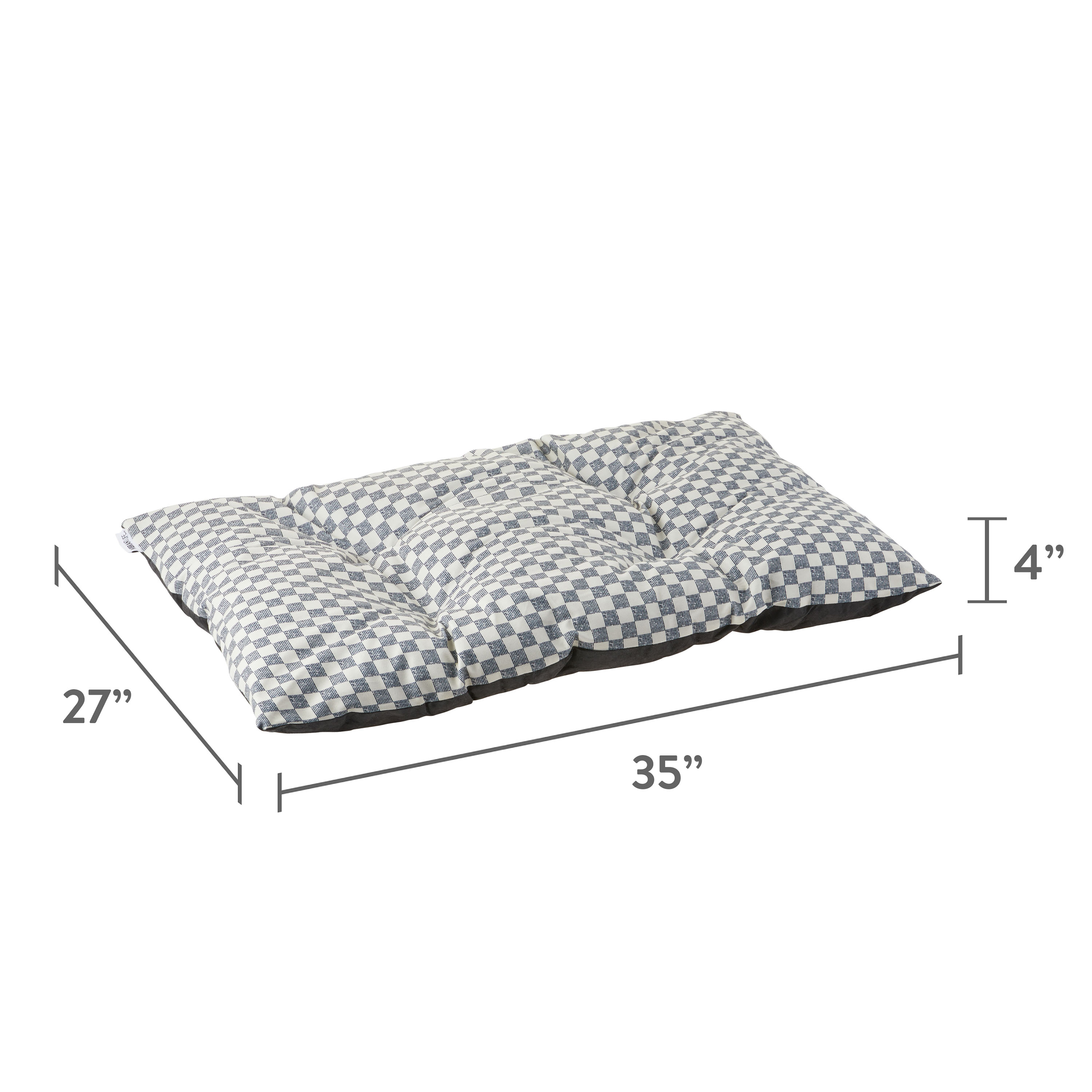 Vibrant Life Medium Tufted Pillow Pet Bed, Black & White, 35"x27" photo 7