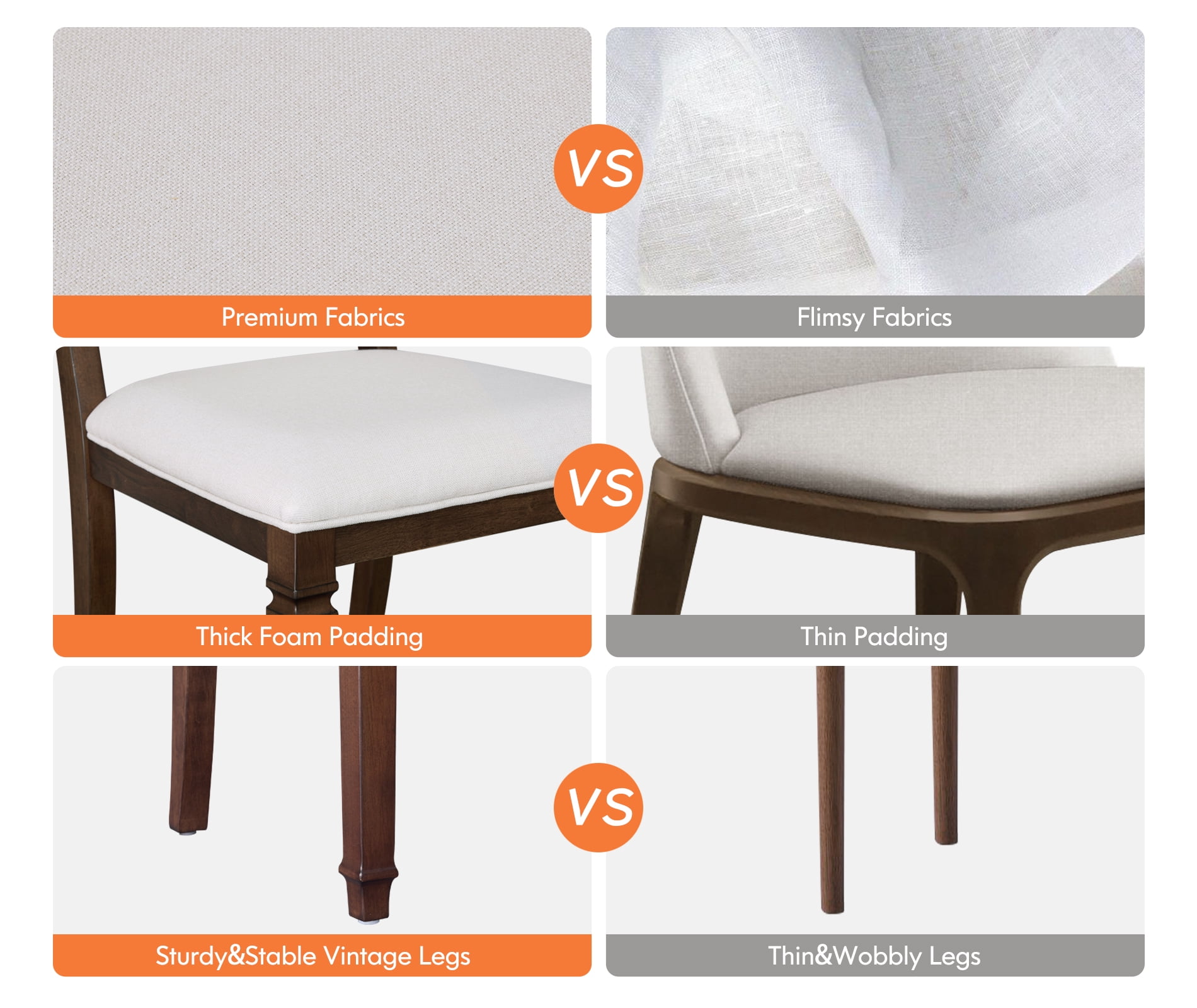 WAMPAT Modern Upholstered Dining Chairs Set of 4,Farmhouse Kitchen Chairs with Fabric Cushion & Solid Back for Dining Room,Living Room,Espresso Brown