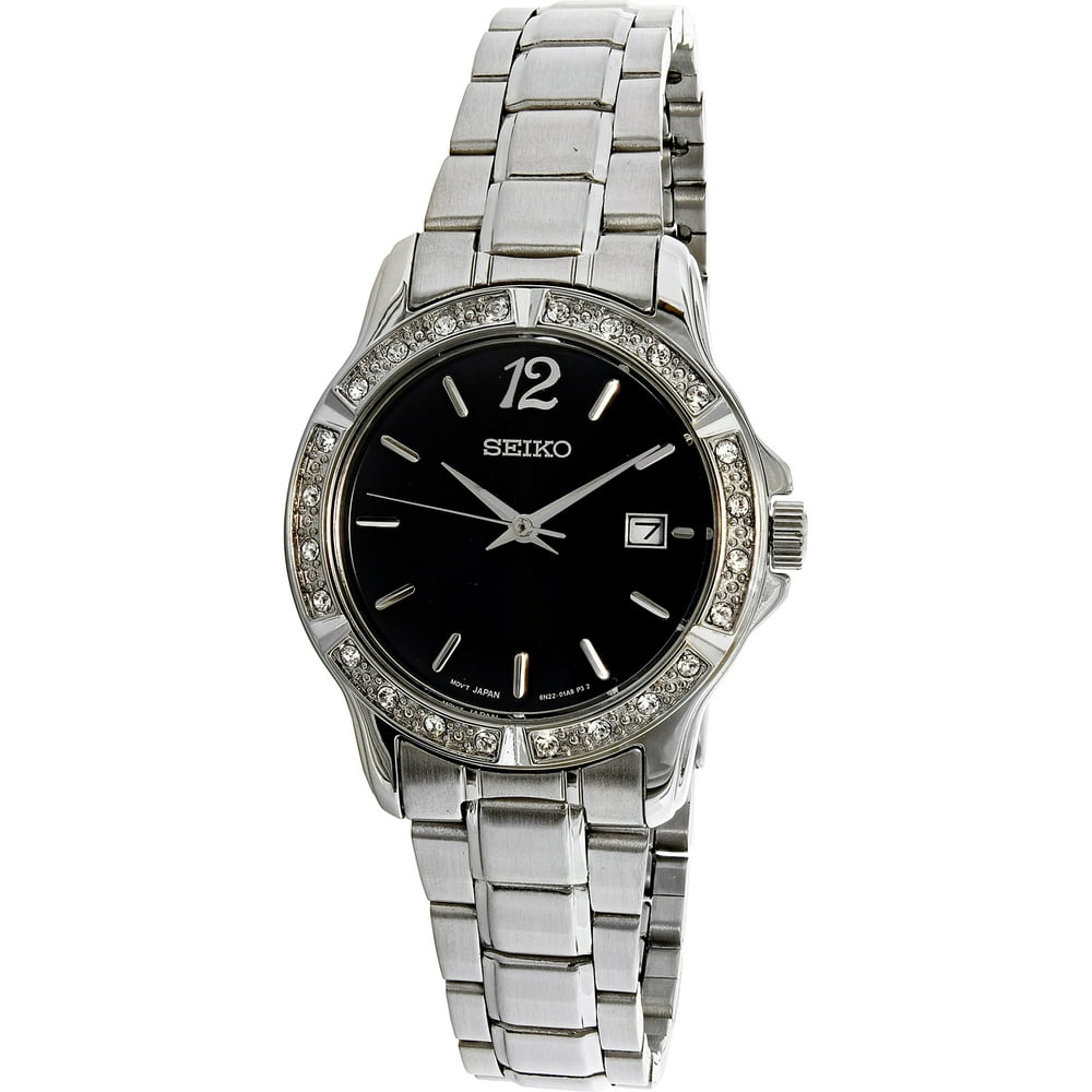 Seiko Seiko Women's SUR719 Silver StainlessSteel Plated Analog Quartz Dress Watch Walmart