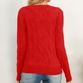 thumbnail image 5 of Women's Solid Color Crewneck Long Sleeve Pullover Sweater Top Blouse Casual Daily Wear Business Office Work Loungewear Fashion Essential Gift for Women | HAODEJW,Red M, 5 of 9
