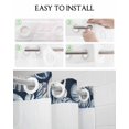 thumbnail image 5 of No Hook Shower Curtain with Snap-in Liner, Navy Blue Coastal Waterproof Fabric Bathroom Curtains, Grey Shell Conch Nautical Summer Beach Bath Curtains & Mesh Top Window 60"x72", 5 of 6