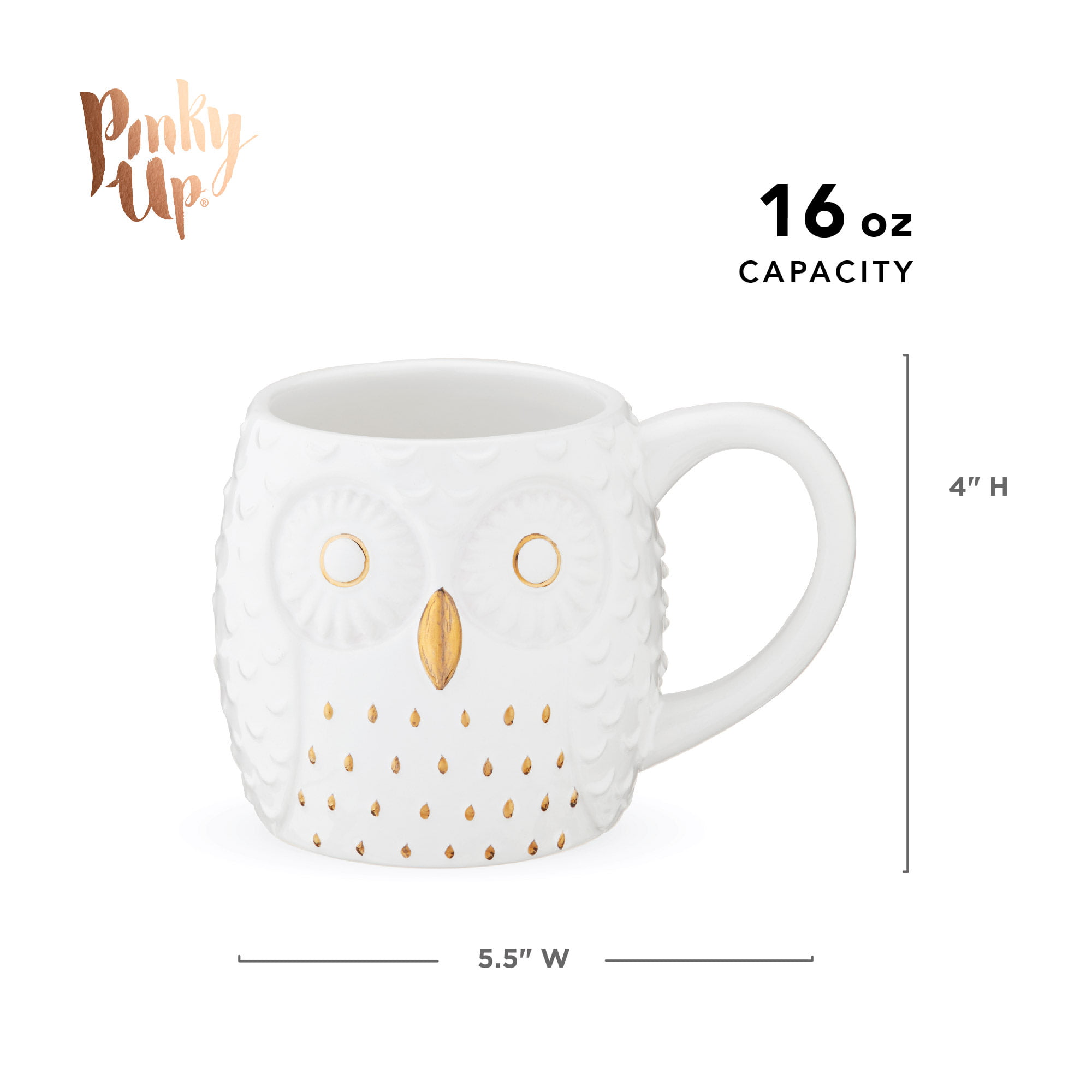 Snowy Owl Coffee Glass Tumbler - 16oz