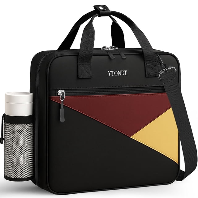 Bolsa portablocs Ytonet con cierre, 2" 3 anillos, para laptop de 14", negra
