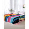 thumbnail image 6 of Twin Flat Sheet 66"x96", Colorful Striped Soft Lightweight Bedding Flat Sheets Only, Modern Rainbow Abstract Graffiti Art Brushed Microfiber Top Bed Sheet, Breathable StainResistant Bedsheets, 6 of 9