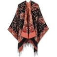 thumbnail image 2 of Cizayoi Women's Travel Plaid Shawl Wrap Open Front Poncho Cape Ruana Fall Winter, 2 of 5