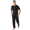 thumbnail image 2 of Fruit of the Loom Men's Soft Stretch Short Sleeve Henley Shirt and Pant Pajama Set, Sizes S-2XL, 2 of 9