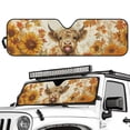 thumbnail image 2 of HUIACONG Sunshade Windshield, Sun Visor for UV Rays & Heat Protection, Suitable for Wrangler, Compass, Gladiator & Renegade , Accessories for Jeep Wrangler | X-Small - 60x21 inches Sunflower Cow, 2 of 6