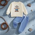 thumbnail image 2 of TOWED22 Baby Boy Clothes 2Pcs Fall Winter Long Sleeve Sweatshirt with Pants Set Toddler Cute Print Outfits, 2 of 8