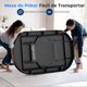 thumbnail image 5 of Mesa de Póker Premium Plegable Ovalada para 10 Jugadores SereneLife, Mesa de Casino, con Baranda Acolchonada Resistente al Agua, 10 Portavasos, Superficie de Fieltro Marrón, Tablero de Black Jack, 5 of 5