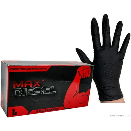 

The Max Diesel Industrial Black Nitrile Powder Free Gloves 6 Mil (Price Is Per Box)