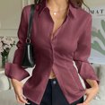 thumbnail image 3 of ABCDE Womens Button Down Long Sleeve Shirts Business Casual Fall Outfits Tops Dressy Work Blouse Gift, 3 of 5