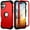Red, variant on TECH CIRCLE for iPhone 16 Slim Soft Rubber Armor Case,Three Layer Heavy Duty Shockproof Protection Hard Plastic Bumper + Soft Silicone Rubber Hybrid Protective Cover,Red