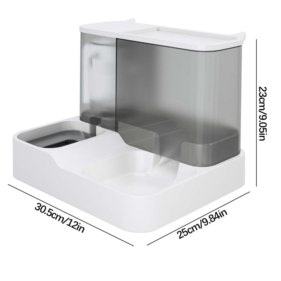 Fmbmuo Plastic Cat Bowls Non-Slip Automatic Feeder Dog Bowls, Modern Gray Portable Whisker-Friendly Pet Bowls, Indoor/Outdoor Use