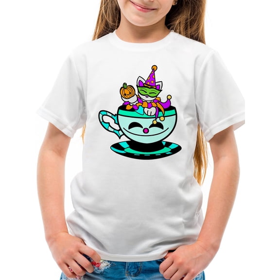 Jester In A Cup T-Shirt Juniors -Rose Khan Designs,  x-Small