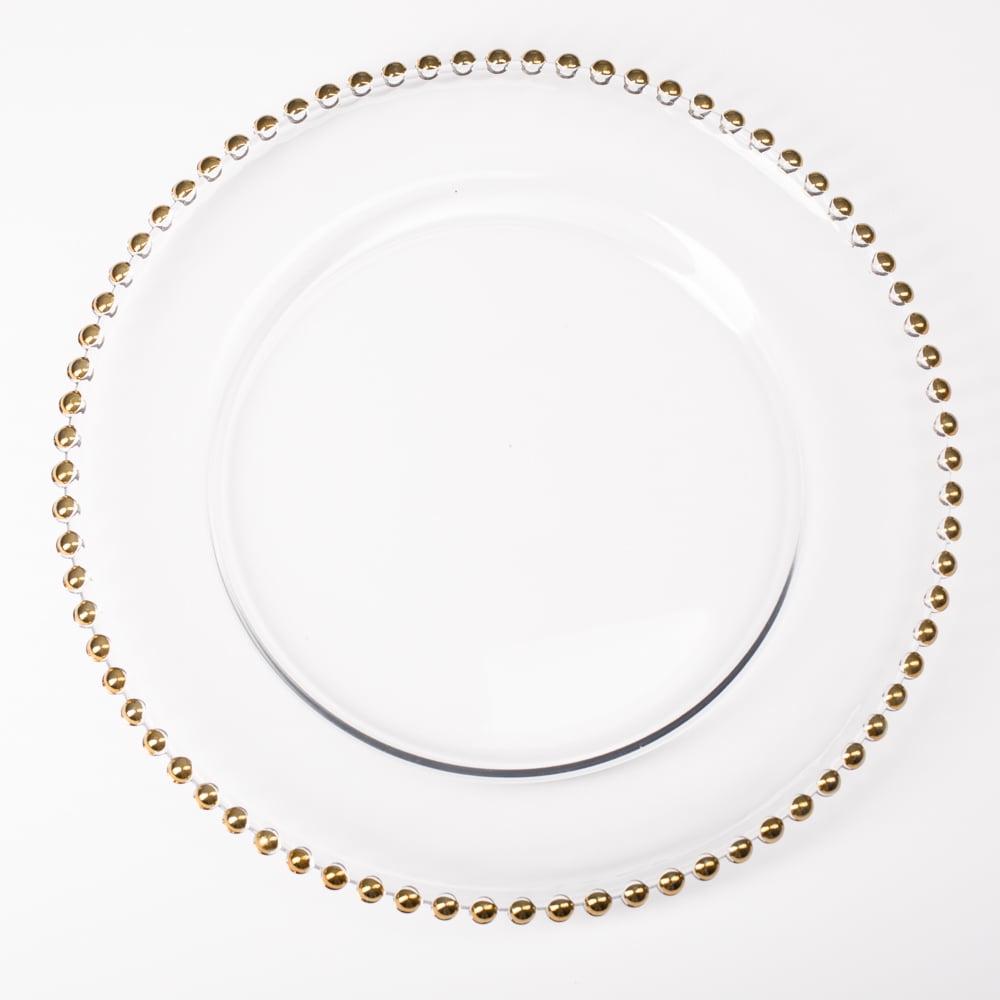 Richland Charger Plate Round Beaded 13 Rose Gold Set of 12 