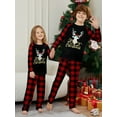thumbnail image 3 of WIBACKER Kids Christmas Plaid Deer Pajamas Long Sleeve Holiday Pjs Set Toddler Boys Girls Xmas Jammies 2-14 Years, 3 of 10