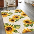 thumbnail image 2 of Summer Sunflower Washable Area Rug 3x5 Yellow Flower Leaf Old Newspaper Low-Profile Large Area Rugs with Non Slip Backing Indoor Floor Carpet for Entrance Living Room Bedroom Home Office, 2 of 9