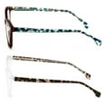 thumbnail image 3 of 2 Pairs Women 2 Tone Oval Tortoise Temple Optical Frame Fashion Reading Glasses Reader - ZT102 +2.00, 3 of 5