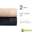 thumbnail image 5 of Weidemans 100% Cotton Bath Towels | Eco-Friendly Exclusive Bathsheet towels Set of 2 (Size: 35" X 70") | Ultra Soft and Highly Absorbent Bath Towel Set Gym, Hotel, Travel Camp, Pool Spa |Black & Sand, 5 of 11