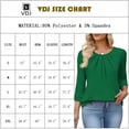 thumbnail image 3 of VDJ Fashion Tops for Women 3/4 Length Sleeve Round Neck Business Casual Solid Tee Shirts Elegant Green Dressy Shirts Size S, 3 of 10
