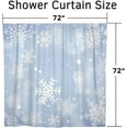 thumbnail image 4 of Blue Snowflake Shower Curtain 72Wx72L Inch White Snowflakes Pattern Christmas Neon Light Blue Winter Snowy Shower Curtain Waterproof Fabric for Bathroom Decorative, 4 of 6