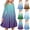 Green, variant on Rvasteizo Tween Dresses Long Sleeve Round Neck Gradient Print Dress for Girls Aged 4-14Years