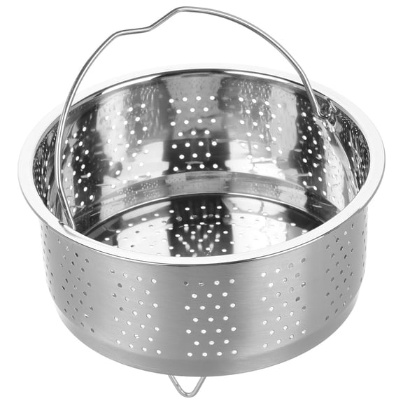 Hytrove Stainless Steel 2-in-1 Oil Strainer Pot with Steamer Basket for Cooking Rice, Vegetables, Seafood and More