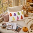 thumbnail image 7 of Colorful Sequin Ghost Lumbar Pillow Cover White Cushion Case With Scalloped Glitter Ghost Decorative Throw Pillowcase For Sofa Couch Cute, 7 of 7