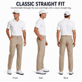 thumbnail image 2 of YAPPO Men's Stretch Dress Pants, Quick Dry Business Casual Slacks, Straight Fit for Office, Golf & Travel, 30" Inseam, 2 of 6
