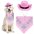 thumbnail image 2 of Western Cowboy Dog Costume Hat Scarf Set Breathable Adjustable Buckle Comfortable to Wear Stylish Funny Dog Costumes for Small Medium Large Dogs Pets, 2 of 9