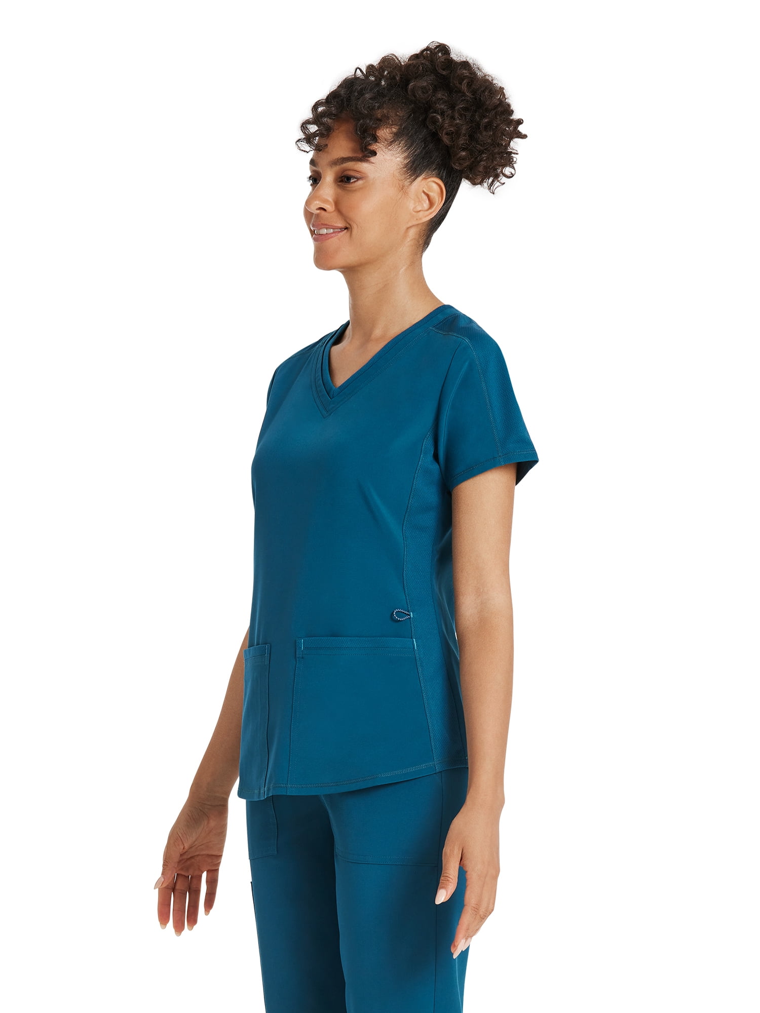 Scrubstar Women's Premium Performance Stretch Double V-Neck Scrub Top, Sizes XS-3XL