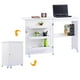 thumbnail image 2 of Escritorio Plegable Costway Mesa de PC Costura Multifunción 3 Estantes 5 Ruedas 117 x 40 x 74 cm Blanco, 2 of 7