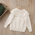 thumbnail image 4 of DHFJKG Girls Cardigan Sweaters Peter Pan Collar Floral Embroidered Long Sleeve Knitted Jacket Cardigan Leisure Outerwear, 4 of 9