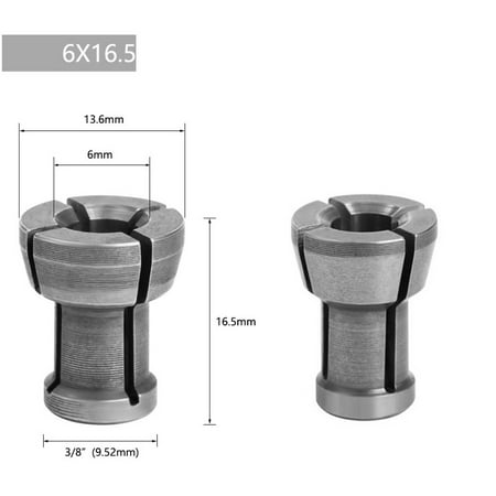 

Leke 2pcs 6/6.35/8/9.5/10mm Collet Chuck Adapter Engraving Trimming Machine Router