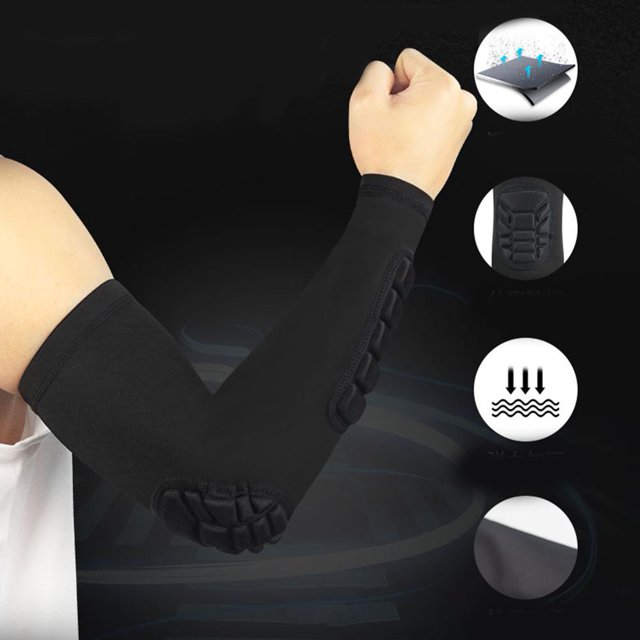 Para baloncesto deportes a prueba de choques elástico codo soporte Protector brazo manga almohadilla