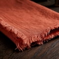 thumbnail image 2 of Fringed Linen Napkins Set of 4 | 20x20 Raw Edge Cloth Napkins for Wedding Decor, Rustic Tablescape & Coastal Dining | Stonewashed Softness (Caramel), 2 of 8