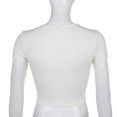 thumbnail image 4 of ZAXARRA Femmes Ange Lettre Tops Manches Courtes T-shirt, Slim Fit Crop Tops, 4 of 10