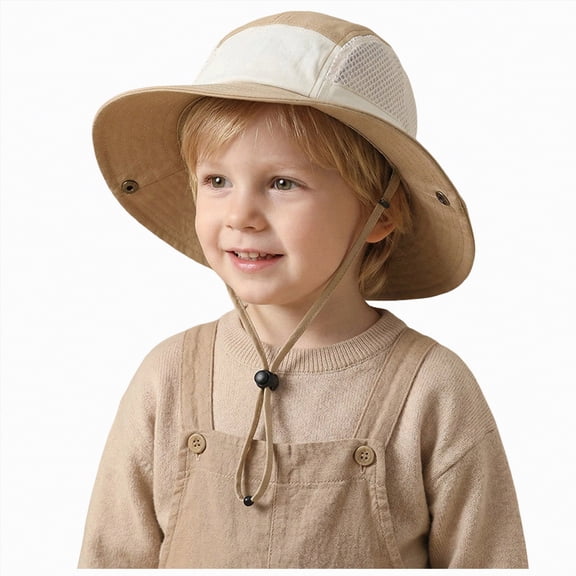 dmqupv Baby Bucket Hat Toddler Sun Hat UPF 50 Infant Newborn Summer Bucket Hat Wide Brim Sun Protection Hat For Beach Outdoor Play Suitable For Boy Girl Khaki,3-10 Years