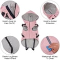 thumbnail image 4 of Impermeable para perros con arnés, chaqueta impermeable ultraligera con capucha, abrigo impermeable transpirable y reflectante para perros pequeños y medianos, rosa, talla grande, 4 of 5