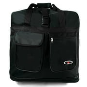 K-Cliffs Unisex 36 Inch Black Multi Tiered Collapsible Expandable Wheeled Travel Cargo Duffle Bag with Zippered Pockets