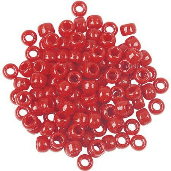 The Beadery 6 by 9mm Barrel Pony Bead, Red, 900-Pieces