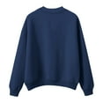 thumbnail image 4 of JUSLIO Womens Sweatshirts Solid Pullover Everyday Wear Long Sleeved Crewneck Sweatshirts Tops, 4 of 4