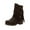 Brown, variant on Fesfesfes Cowgirl Boots for Young Ladies Winter Suede Cut Out With Chunky Heels And Low Drum In Solid Color 4.5(35)
