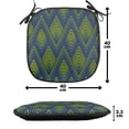 thumbnail image 4 of Wave Chair Seating Cushion Set of 4, Abstract Chevron Zigzag Inspired Geometric Motif Depiction in Vibrant Colors, Seat Pads with Anti-slip Backing, 16"x16", Indigo Apple Green, by Ambesonne, 4 of 7
