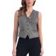 thumbnail image 1 of CHALECO SIN MANGAS DE SUEDE FALSO V DE MUJER INSPIRAR CHIC, CON BOTONES, VINTAGE, CASUAL, GRIS, XL, 1 of 6