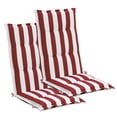 thumbnail image 1 of Aoodor High Back Tufted Patio Chair Cushions Set of 2 for Outdoor Rocking Chairs, 47 x 21 x 2.4 Inch Patio Seat Cushions for Dining Chairs, Adirondack Chairs, Red Stripe, 1 of 7