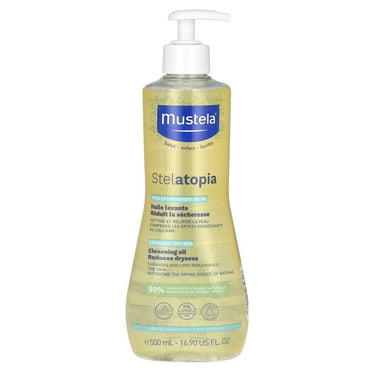 Mustela Stelatopia Cleansing Oil, Fragrance Free, 16.9 fl oz (500 ml)