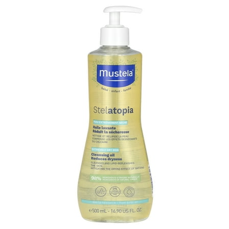 Mustela Stelatopia Cleansing Oil, Fragrance Free, 16.9 fl oz (500 ml)